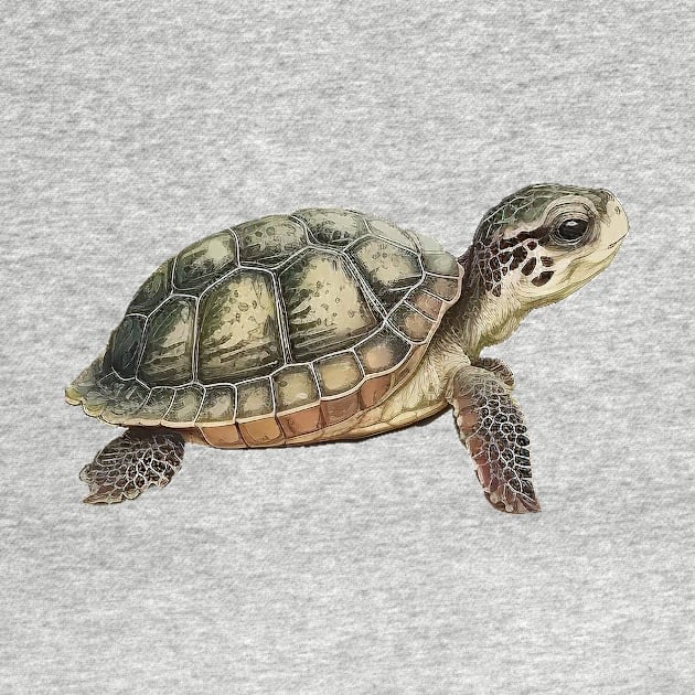 Ukiyoe Style Turtle Japanese Illustration by peachycrossing